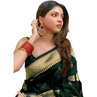 Sugathari Womens Banarasi Saree Pure Kanjivaram Silk Saree Soft new ladies 2023 Design Wear Pattu Sarees Latest Cotton Party Sari collections With Blouse Piece for Wedding sadi (PARI 122 GREEN)