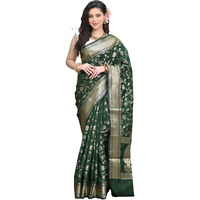Sugathari Womens Banarasi Saree Pure Kanjivaram Silk Saree Soft new ladies 2023 Design Wear Pattu Sarees Latest Party Sari collections With Blouse Piece for Wedding sadi (SAN PARI-182 DARK GREEN)