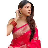 Sugathari Womens Banarasi Saree Pure Kanjivaram Silk Saree Soft new ladies 2023 Design Wear Pattu Sarees Latest Cotton Party Sari collections With Blouse Piece for Wedding sadi (PARI 122 PINK)