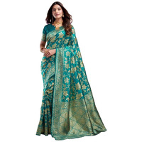 Sugathari Womens Pure Kanjivaram Silk Saree Banarasi Silk Saree With Blouse Piece (SAM PARI S-7) (Rama Green)