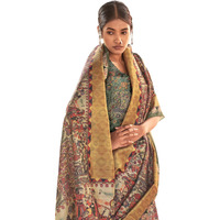 SAREE MALL Womens Banarasi Silk Madhubani Printed Saree With Unstitched Blouse Piece(Beige_PUSHPMNDI102_RS)