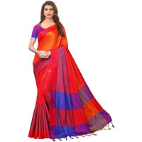 OM SAI LATEST CREATION Womens Bhagalpuri Silk Saree with Blouse Piece-Free Size (Red)