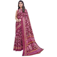Yashika Womens Printed Trendy Art Silk Saree with Blouse Material||Purple Coloured Art Silk Saree||AZ-YS-P1-GULZAR PURPLE
