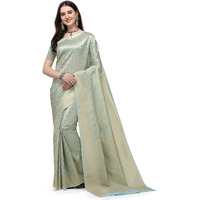Jaanvi fashion Womens Banarasi Silk Sarees With Zari Jacquard Work & Blouse Piece