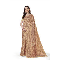 Jaanvi fashion Womens Banarasi Silk Saree with Copper Zari Work & Blouse Piece (ekaya-beige)