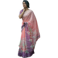J Enterprise Womens Pure Soft Linen Cotton Banarasi Silk Saree Pattu For Women Kanjivaram Sarees Latest Party Design Wear Wedding Sadi With Blouse Piece 2023 2024 Ready To New (FlowerJaal) (Wine)