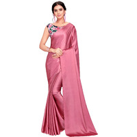 Floresta Fashion Womens Kanchipuram Satin Saree With Blouse Piece (Harvi-Satin-01_Pink)