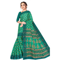TAMAIRA FASHION Womens Plain Weave Pure Cotton Saree Without Blouse Piece(AB35_Seagreen)