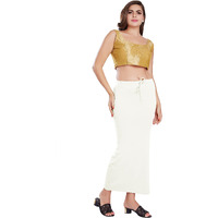 RANI SAAHIBA Womens Stretchy Slim Fishcut Petticoat Cotton Saree Shapewear(SHP26_L/XL_Cream)