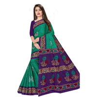 TAMAIRA FASHION Womens Plain Weave Pure Cotton Saree Without Blouse Piece(AB36_Seagreen)
