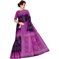TAMAIRA FASHION Womens Plain Weave Pure Cotton Saree Without Blouse Piece(1856_Purple)