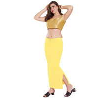 RANI SAAHIBA Womens Stretchy Slim Fishcut Petticoat Cotton Saree Shapewear(SHP56_L/XL_Lt. Lemon)