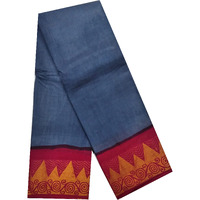 Madurai Pure Sungudi Cotton Saree - Double Side Medium Size Border & Plain Body (Without Blouse) Saree for women (Grey & Pink4)