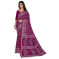 TAMAIRA FASHION Womens Plain Weave Pure Cotton Saree Without Blouse Piece(2476_Magenta)