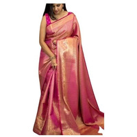 Yashika Womens Trendy Cotton Silk Pink Color Saree with Blouse Material(TAARU PINK)