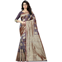 Sugathari Womens Banarasi Saree Pure Kanjivaram Silk Saree Soft new ladies 2023 Design Wear Pattu Sarees Latest Cotton Party Sari collections With Blouse Piece for Wedding sadi (SAM PARI-24 GREY)
