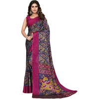 Yashika Womens Trendy Rangoli Chiffon Purple Color Saree with Blouse Material(UMIKA PURPLE)