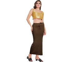 RANI SAAHIBA Womens Stretchy Slim Fishcut Petticoat Cotton Saree Shapewear(SHP68_2XL/3XL_Peanut)