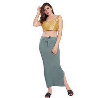 RANI SAAHIBA Womens Stretchy Slim Fishcut Petticoat Cotton Saree Shapewear(SHP66_2XL/3XL_Sky Grey)