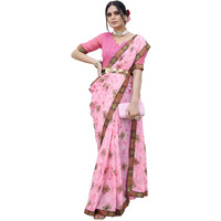 Yashika Womens Georgette Saree Printed Saree With Unstitched Blouse Material - Suitable For All Indian Occasions and Festivals (AZ-YS-OG-KAJUKATRI PINK)
