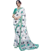 Yashika Womens Georgette Saree Printed Saree With Unstitched Blouse Material - Suitable For All Indian Occasions and Festivals (AZ-YS-OG-KANYA RAMA)