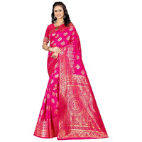 Sugathari Womens Banarasi Saree Pure Kanjivaram Silk Saree Soft new ladies 2023 Design Wear Pattu Sarees Latest Cotton Party Sari collections With Blouse Piece for Wedding sadi (SAM PARI S-3 RANI)