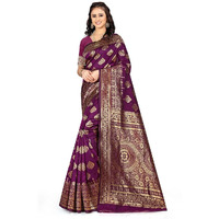 Sugathari Womens Banarasi Saree Pure Kanjivaram Silk Saree Soft new ladies 2023 Design Wear Pattu Sarees Latest Cotton Party Sari collections With Blouse Piece for Wedding sadi (SAM PARI S-3 PURPLE)