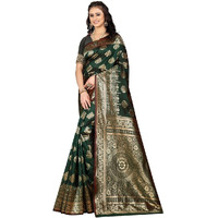 Sugathari Womens Banarasi Saree Pure Kanjivaram Silk Saree Soft new ladies 2023 Design Wear Pattu Sarees Latest Party Sari collections With Blouse Piece for Wedding sadi (SAM PARI S-3 DARK GREEN)