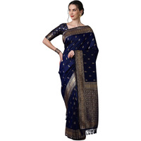 Leriya Fashion Saree for Women | Golden Saree for Women | Cotton Silk Saree for Women | Saree (Blue)