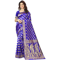 Sugathari Womens Art Silk Royal Blue Kanchipuram Saree (SAN PARI 72 R BLUE)