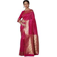 Leriya Fashion Saree for Women | Golden Saree for Women | Cotton Silk Saree for Women | Saree (Pink)