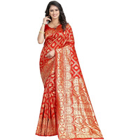 Sugathari Womens Banarasi Saree Pure Kanjivaram Silk Saree Soft new ladies 2023 Design Wear Pattu Sarees Latest Cotton Party Sari collections With Blouse Piece for Wedding sadi (SAM SAN 9017-RED)