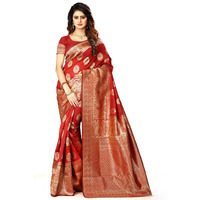 Sugathari Womens Banarasi Saree Pure Kanjivaram Silk Saree Soft new ladies 2023 Design Wear Pattu Sarees Latest Cotton Party Sari collections With Blouse Piece for Wedding sadi (SAM PARI-20-RED)