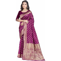 Sugathari Womens Banarasi Saree Pure Kanjivaram Silk Saree Soft new ladies 2023 Design Wear Pattu Sarees Latest Party Sari collections With Blouse Piece for Wedding sadi (SAN PARI-192 WINE)