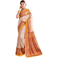Jaanvi fashion Womens Ethnic Printed Crepe Silk Saree with Blouse Piece