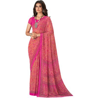 Jaanvi fashion Womens Traditional Printed Georgette Saree With Blouse Piece (raga-georgette-16502-c)