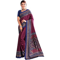 Jaanvi fashion Womens Ethnic Printed Crepe Silk Saree with Blouse Piece