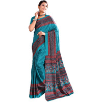 Jaanvi fashion Womens Ethnic Printed Crepe Silk Saree with Blouse Piece