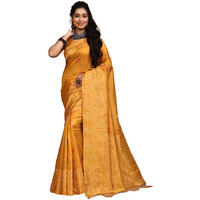 NK Textiles Womens Warli/Tribal Design Thread Woven Handloom Raw Silk Saree with Tassels (20 DESIGNS & COLORS)