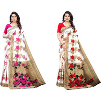 Yashika Womens Jacquard Art Silk Saree RED-DYNA Pink