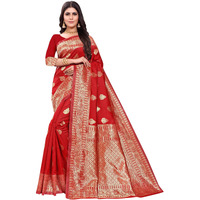 Sugathari Womens Banarasi Saree Pure Kanjivaram Silk Saree Soft new ladies 2023 Design Wear Pattu Sarees Latest Cotton Party Sari collections With Blouse Piece for Wedding sadi (SAM PARI-120 RED)