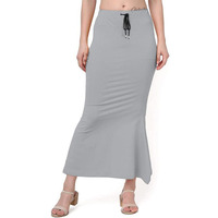 Chetmika Saree Shapewear for Women - Pure Cotton Lycra - Comfortable and Versatile Saree Petticoat Shapewear (Grey, L)
