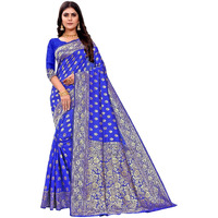 Sugathari Womens Art Silk Royal Blue Kanchipuram Saree (SAN PARI S-1 R BLUE)