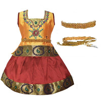 AMIRTHA FASHION Girls Traditional Lehenga Choli RATHI CHILD PATTU(0-6 Months_AMFRPSTGM0_0)