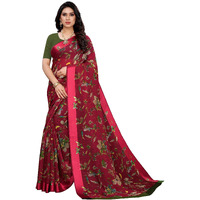Yashika Womens Jacquard Linen Saree (MANSI RED