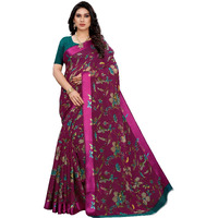 Yashika Womens Jacquard Linen Blend Standard Length (MANSI Purple