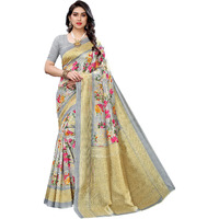 Yashika Womens art silk Saree (AIR GREY