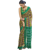SIRIL Womens Cotton Printed Ready To Wear Saree With Unstitched Blouse Piece (3394S302_Rama Green)