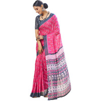 SIRIL Womens Cotton Printed Ready To Wear Saree With Unstitched Blouse Piece (3391S291_Pink)