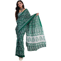 SIRIL Womens Printed Ready To Wear Cotton Saree with Unstitched Blouse Piece (3325S281_Green)